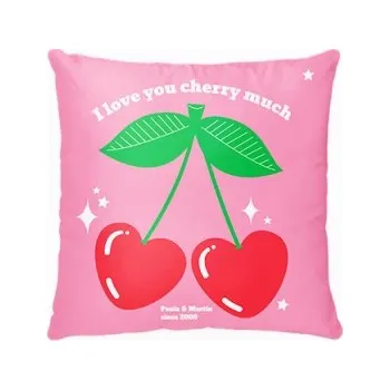 Dekorativní polštářek Polštářek, bavlna, I love you cherry much - Verze 1, 38x38 cm