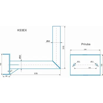 Anténní držák CSAT KS3EX konzole masivní na trubku, stožár - 37cm od zdi
