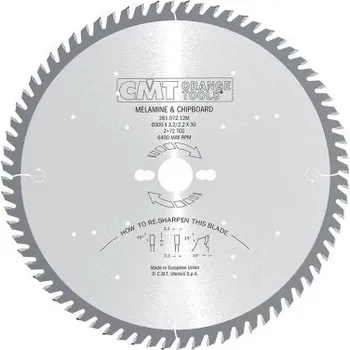 Pilový kotouč CMT Orange Tools C28107312M - Kotouč pilový na dřevo pr. 300x3,2x30 mm jemný, 72 zubů, TCG