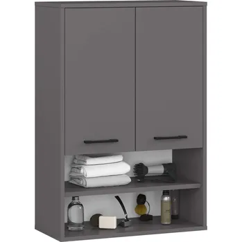 Koupelnový nábytek Závěsná koupelnová skříňka Fin W64 2D 64 cm grafit