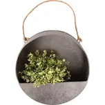 Nástěnný kovový květináč Hykel 30 cm šedý