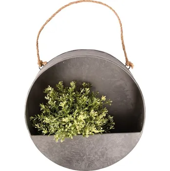 Květináč Nástěnný kovový květináč Hykel 30 cm šedý