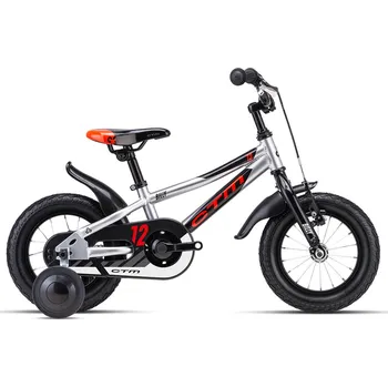 Dětské kolo CTM Billy 12" 6,5´ stříbrná/neonověčervená