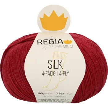 Příze Regia Premium Silk 80 Temně červená (Ponožková Příze Regia Premium Silk 80 Temně červená)