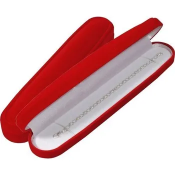 Dárková krabička Sametová krabička na náramek 233 x 43 mm červená
