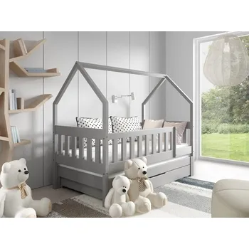 Dětská postýlka MBLM Postel s přistýlkou Maja 160x80 cm - šedá Výběr matrace dolní lůžko: Bez matrace do přistýlky, Výběr matrace: Bez matrace na horní lůžko, Zásuvka - úložný prostor: Bez zásuvky (úložný prostor)