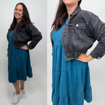 Dámská vesta Jeans crop bundička Velikost: M, Barva: Černá