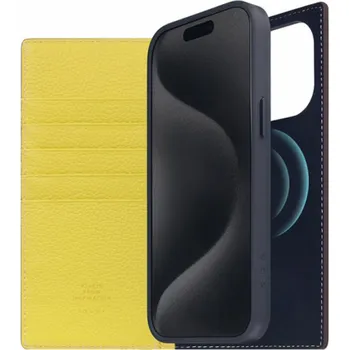 Pouzdro na mobilní telefon SLG Design pouzdro D8 Neon Full Grain Leather Diary pro iPhone 15 Pro Max - Lemon