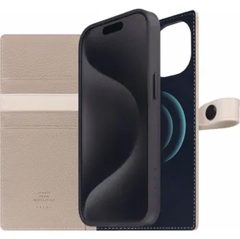 Pouzdro na mobilní telefon SLG Design pouzdro D8 Magsafe Hybrid Full Grain Leather pro iPhone 15 - Light Cream