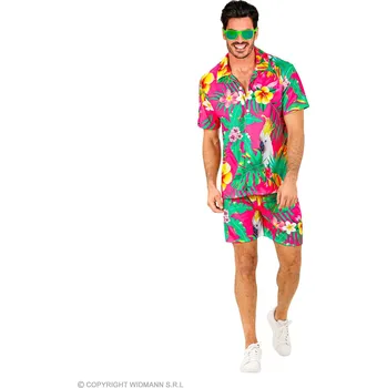 Karnevalový kostým Pánský růžový kostým Havaj Paradise Dělená velikost: XXL
