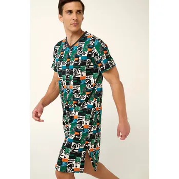 Pánská noční košile Luxusní pánská noční košile s krátkým rukávem Vamp 22622 Velikost: XXL