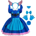 Dívčí šaty na motivy postavičky Lilo & Stitch (ideální i jako kostým Stitche) Varianta: 03, Velikost: 130 (5-6 let)