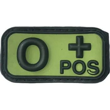 Nášivka JTG Nášivka na suchý zip s krevní skupinou (0+) (plast 3D) - forest