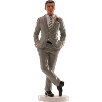 Party dekorace Svatební figurka na dort 16cm samostatný muž - Dekora