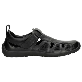 Pánské polobotky Černé Pánské Sandály Z Kvalitní Hladké Kůže Wojas 215659 40