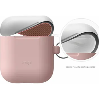 Příslušenství pro sluchátka Elago Airpods Silicone Duo Hang Case - Pink/White, Pastel Blue
