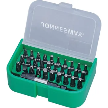 Auto-moto Sada bitů (ploché, křížové, imbus, torx), s držákem s aretací, 31 ks - JONNESWAY DBT31B