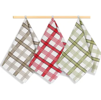 Utěrka Brotex Kuchyňská utěrka 50x70cm béžové, zelené, červené káro