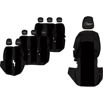 Ochranný autopotah Potahy sedadel (9) - Elegance S, RENAULT TRAFIC III (03.2014-12.2023) - 9místné provedení; 3 řady sedadel; dvojité sedadlo spolujezdce 1+2