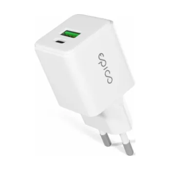 Telefonní příslušenství iStores by Epico Ultraboost GaN 20W síťový adaptér EA20 - bílá