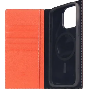 Pouzdro na mobilní telefon SLG Design pouzdro D8 Neon Full Grain Leather Diary pro iPhone 15 Pro Max - Coral