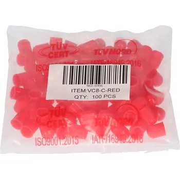 Sada na opravu pneumatiky Invento Červené uzávěry na ventily 100 ks