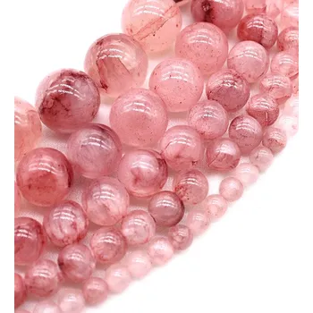 Materiál na výrobu šperku Přírodní korálky Růžový Chalcedon - Návlek - 4mm