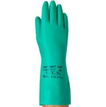 Pracovní rukavice RUKAVICE CHEMICKÉ nitril ALPHATEC SOLVEX 37-676 zelená 10 (XL)