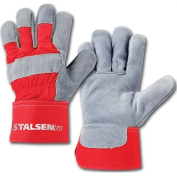 Pracovní rukavice RUKAVICE KOMBINOVANÉ hovězí štípenka GRAFTA GX117 šedá-červená 10 (XL)