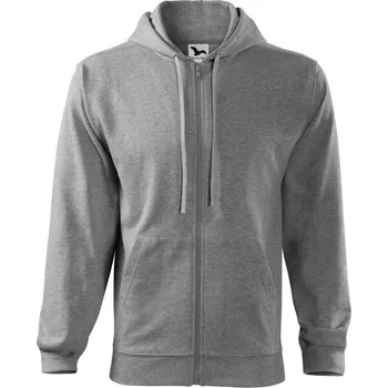 Pánská mikina MIKINA propínací bavlna+PES teplákovina ZIPPER 410 tmavě šedý melír 12 S