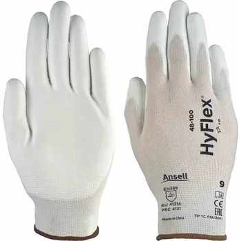 Pracovní rukavice RUKAVICE POVRSTVENÉ PU (dlaň) HYFLEX 48-100 bílá 6 (XS)