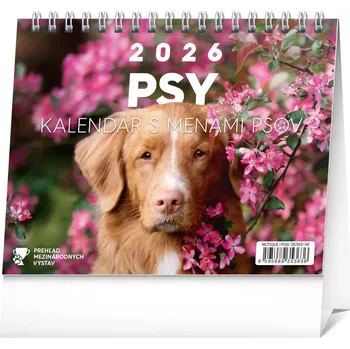 Kalendář NOTIQUE stolní kalendář Psy se jmény psů 2026