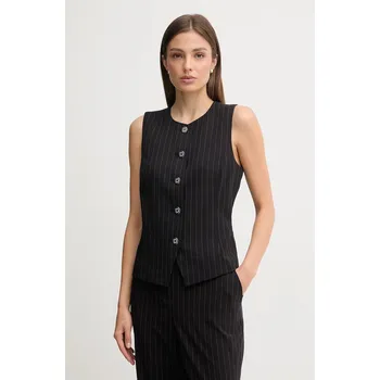 Dámská vesta Vesta Dkny černá barva, jednořadá, UE5VS040 99X, vel. 40