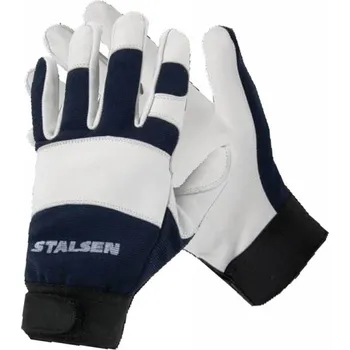 Pracovní rukavice RUKAVICE KOMBINOVANÉ hovězí lícovka GRAFTA GX125 bílá-modrá 11 (2XL)