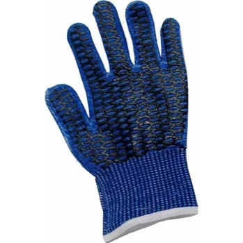 Pracovní rukavice RUKAVICE TEXTILNÍ pletené antistatické protiřezné PES ESD SHARPKING ESD Criss-Cross modrá 10 (XL)