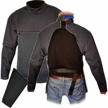 Pracovní zástěra ZÁSTĚRA kožená svářečská FR-6 ROB/TOM s rukávníky tm.modrá 58