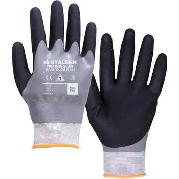 Pracovní rukavice RUKAVICE POVRSTVENÉ nitril (dlaň) INVOTOUCH IT954 černá-šedá 10 (XL)