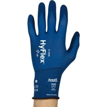 Pracovní rukavice RUKAVICE POVRSTVENÉ nitril (dlaň) HYFLEX 11-818 modrá 9 (L)