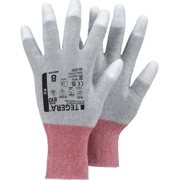 Pracovní rukavice RUKAVICE POVRSTVENÉ antistatické PU (prsty) ESD TEGERA 810 šedá 8 (M)