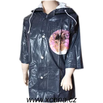 Pláštěnka Viola s.r.o Pláštěnky s kočičkou černé s puntíky Velikost: 90