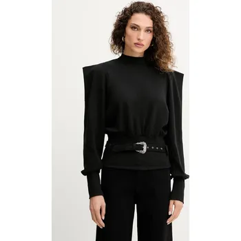 Dámská mikina Bavlněná mikina Versace Jeans Couture dámská, černá barva, hladká, 79HAI300 F0010 79HAI300.F0010 99X, vel. XL