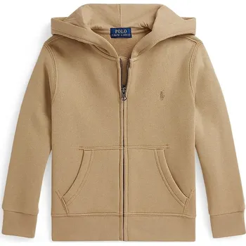 Chlapecká mikina Dětská mikina Polo Ralph Lauren béžová barva, s kapucí, hladká, 322799360055 80X, vel. 109-116