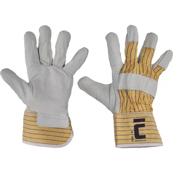Pracovní rukavice RUKAVICE KOMBINOVANÉ hovězí lícovka CROW žlutá 10,5 (XL)