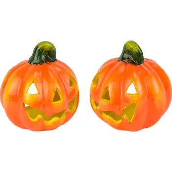 Svícen Dýně keramická smějící, set 2 ks, 10x12 cm