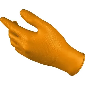 Pracovní oblečení RUKAVICE CHEMICKÉ JEDNORÁZOVÉ nitril / nepudrované MICROFLEX 93-256 (box/100ks) oranžová 6,5-7 (S)