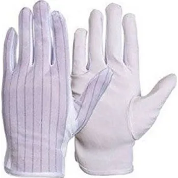 Pracovní rukavice RUKAVICE TEXTILNÍ antistatické PES ESD NG208 bílá 7 (S)