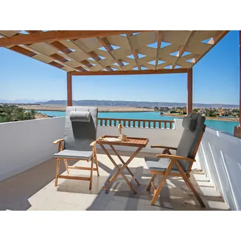 Podsedák Sada 2 polštářů na zahradní židle šedá melanž polyester venkovní polštáře na sezení moderní design Beliani