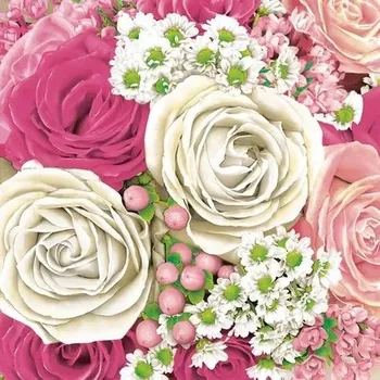 Papírový kapesník Ubrousky DAISY L (20ks ) růže rose