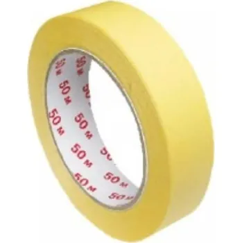 Lepicí páska PÁSKA krepová samolepící MASKOVACÍ - 25 mm x 50 m 262/60°C žlutá UNI