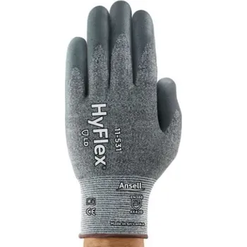 Pracovní rukavice RUKAVICE PROTIŘEZNÉ povrstvené nitrilem HYFLEX 11-531 šedá 10 (XL)
